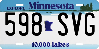 MN license plate 598SVG
