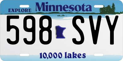 MN license plate 598SVY