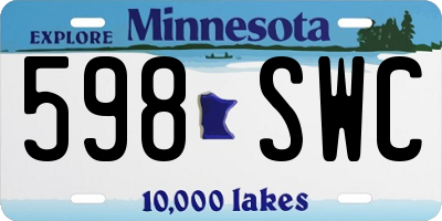 MN license plate 598SWC