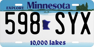 MN license plate 598SYX