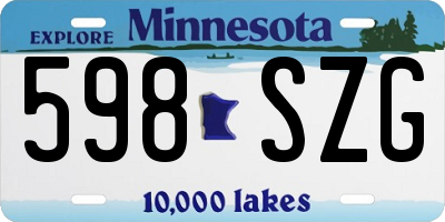 MN license plate 598SZG