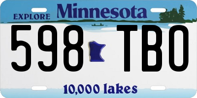 MN license plate 598TBO