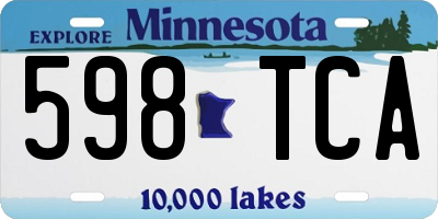 MN license plate 598TCA