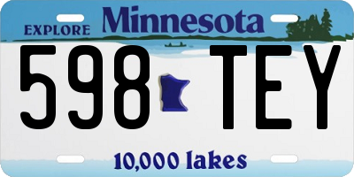 MN license plate 598TEY