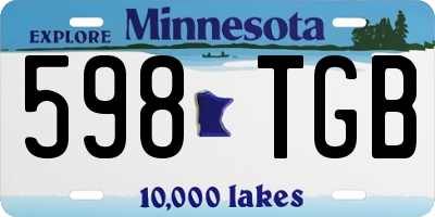 MN license plate 598TGB