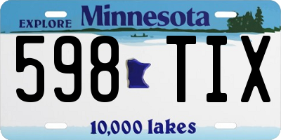 MN license plate 598TIX