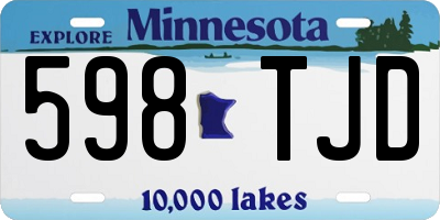 MN license plate 598TJD
