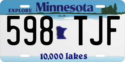 MN license plate 598TJF