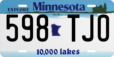 MN license plate 598TJO