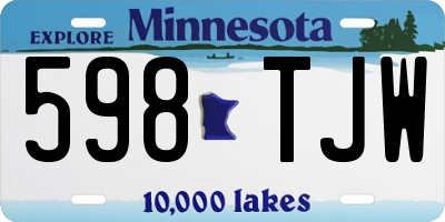 MN license plate 598TJW