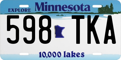 MN license plate 598TKA
