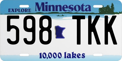 MN license plate 598TKK