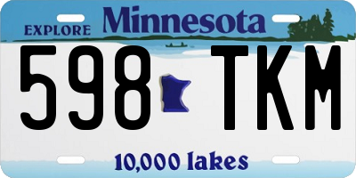 MN license plate 598TKM