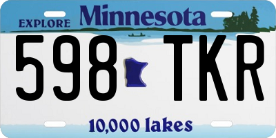 MN license plate 598TKR