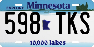MN license plate 598TKS