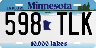 MN license plate 598TLK