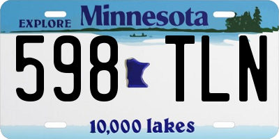 MN license plate 598TLN