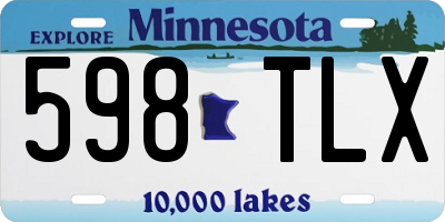 MN license plate 598TLX