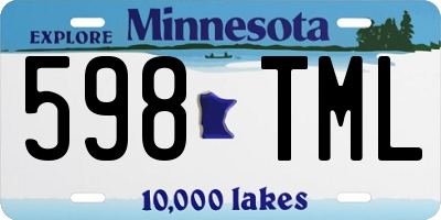 MN license plate 598TML