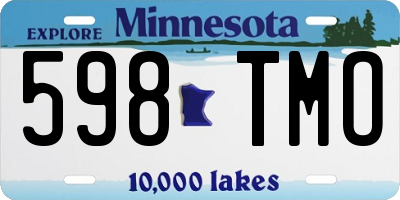 MN license plate 598TMO