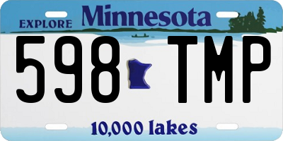 MN license plate 598TMP