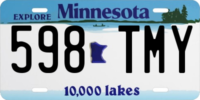 MN license plate 598TMY
