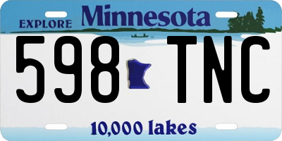 MN license plate 598TNC