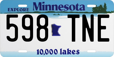 MN license plate 598TNE