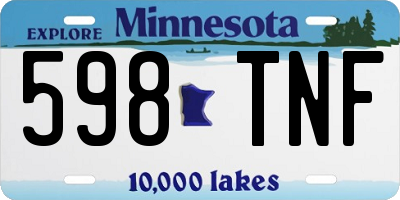 MN license plate 598TNF