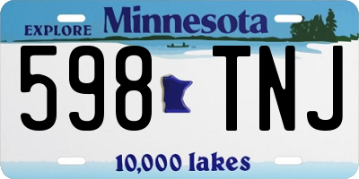 MN license plate 598TNJ