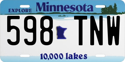 MN license plate 598TNW