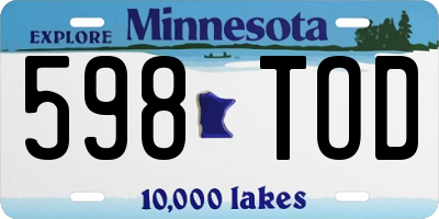 MN license plate 598TOD