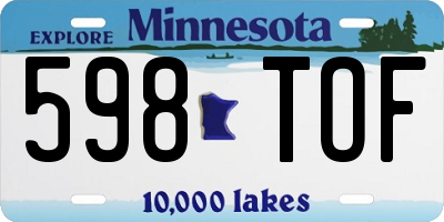 MN license plate 598TOF