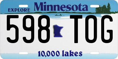 MN license plate 598TOG