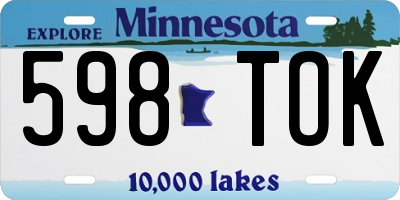 MN license plate 598TOK