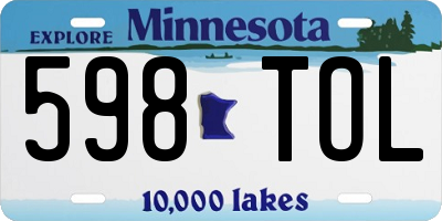 MN license plate 598TOL