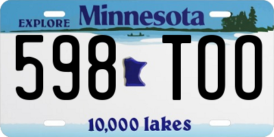 MN license plate 598TOO
