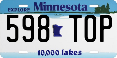 MN license plate 598TOP