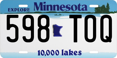 MN license plate 598TOQ