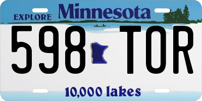 MN license plate 598TOR