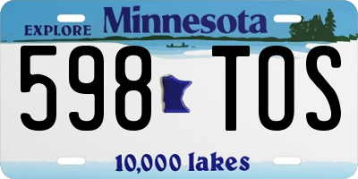 MN license plate 598TOS