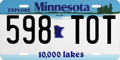 MN license plate 598TOT