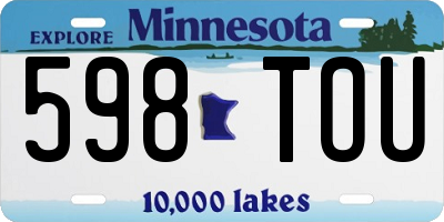 MN license plate 598TOU