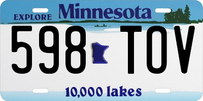 MN license plate 598TOV
