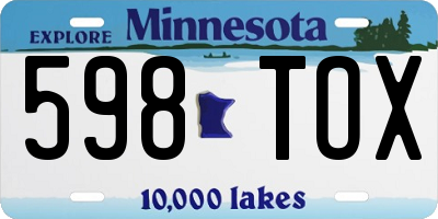 MN license plate 598TOX