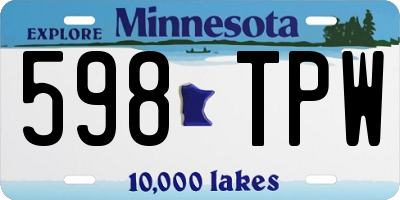 MN license plate 598TPW