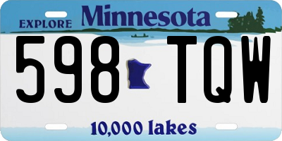 MN license plate 598TQW