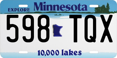 MN license plate 598TQX