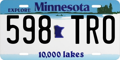 MN license plate 598TRO