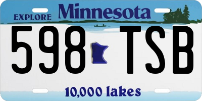 MN license plate 598TSB